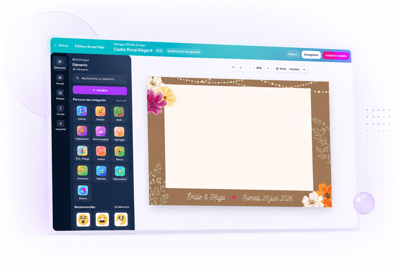 Création d'un template pour un événement photobooth